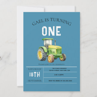 Invitation Cute Boys Farm Animaux & Red Tractor 1er anniversa