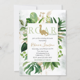 Invitation Cute Brontosaurus Dinosaur Baby shower