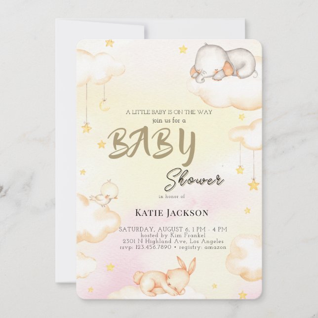 Invitation Cute Budget Baby Shower (Devant)