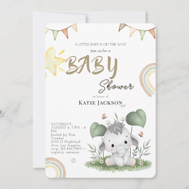 Invitation Cute Budget Baby Shower (Devant)