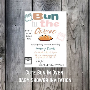Invitation Cute Bun Dans Four BaBy Q Douche