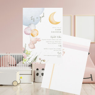 Invitation Cute Bunny C'est une fille Baby shower III Invitat