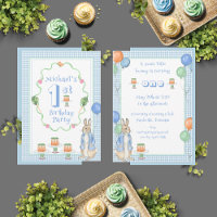 Cute Bunny Rabbit Bleu 1er anniversaire fête