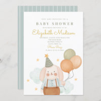 Cute Bunny rose & Baloons Baby shower Cloud