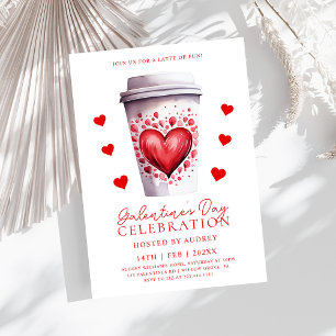 Invitation Cute Café Latte Valentines Galentines