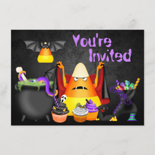 Invitation Cute Candy Corn Éffrayant Halloween Anniversaire I