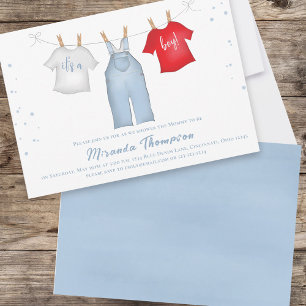 Invitation Cute C'est un garçon Baby shower bleu sur mesure