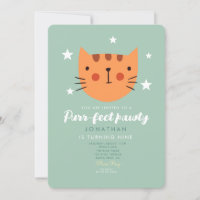 Cute Chat Orange Vert Anniversaire