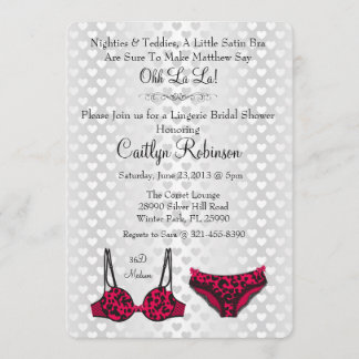 Invitation Cute Chic Lingerie Soutien-gorge nuptiale Invitati