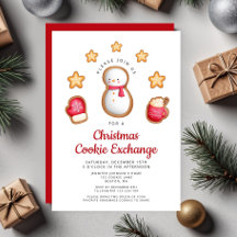Cute Christmas Cookie Exchange Snowman
