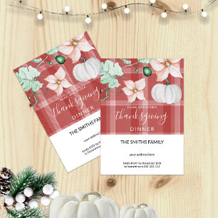 Invitation Cute Citrouille aquarelle Floral