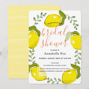Invitation Cute Citrus Citrus blanc nuptiale de douche Invita