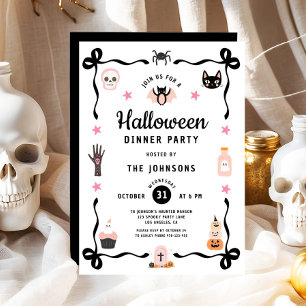 Invitation Cute Coquette Dîner d'Halloween