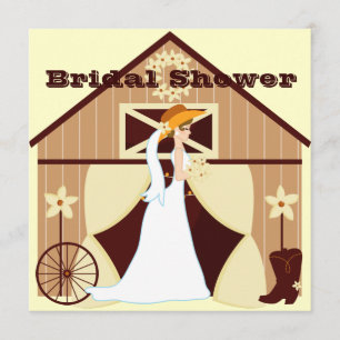 Invitation Cute Country Western Cowgirl Fêtes des mariées Inv