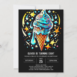 Invitation Cute Custom Popsicle Boy Ice Cream Anniversaire