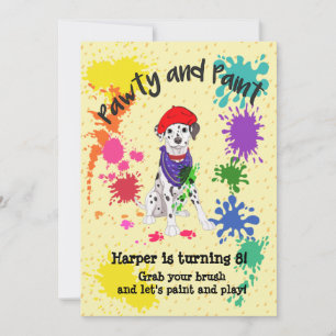 Invitation Cute Dalmatian Chien Fun Art Anniversaire Invitati