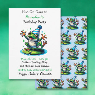 Invitation Cute Dancing Frog Boy's Birthday Party