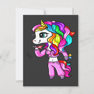 Invitation Cute Darts Player Unicorn Girl Funny Darts Women