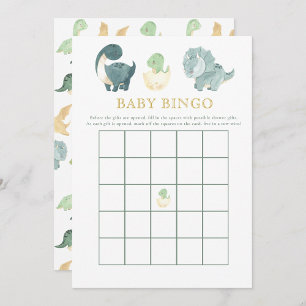Invitation Cute Dinosaur Baby shower Jeu Baby Bingo