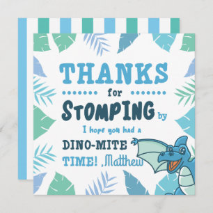 Invitation Cute Dinosaur Bleu et Vert