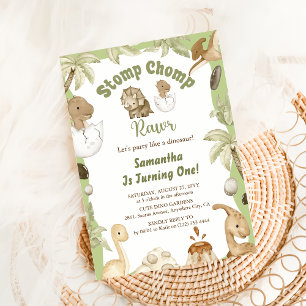 Invitation Cute Dinosaur Boy Anniversaire Dino Party