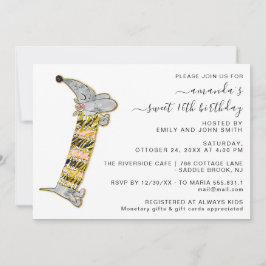 Invitation Cute Dog Sweet 16e fête d'anniversaire Maison Part