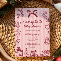 cute doodle merry little christmas baby shower