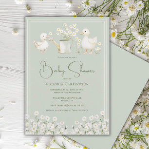Invitation Cute Ducks & Daisies Baby Shower