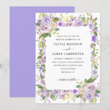 Cute Dusty Purple Lavande Verdure Floral Mariage