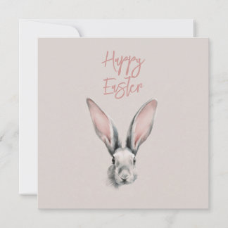 Invitation Cute Easter Rabbit in Minimalistic Style