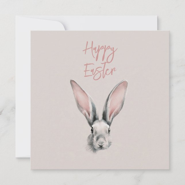 Invitation Cute Easter Rabbit in Minimalistic Style (Devant)