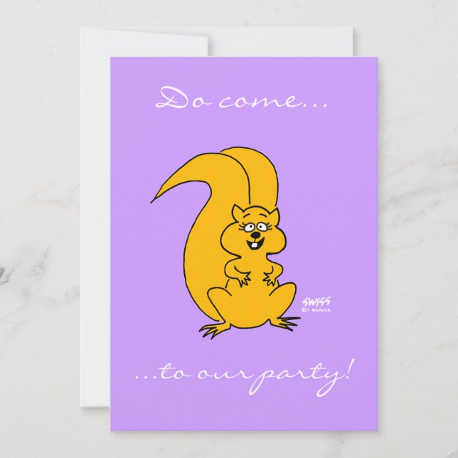 Invitation Cute Écureuil en caricature Toutes les occasions A (Devant)
