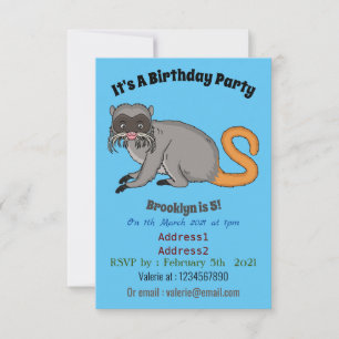 Invitation Cute Emperor Tamarin illustration