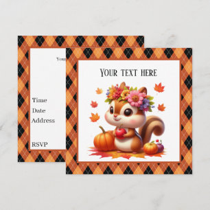 Invitation Cute Fall Seasensrel fête personnalisable