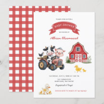 Cute Farm Animaux Baby shower agricole