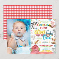Cute Farm Animaux Barnyard 1er Anniversaire Une ph