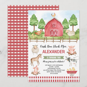 Invitation Cute Farm Animaux Barnyard Anniversaire Bash