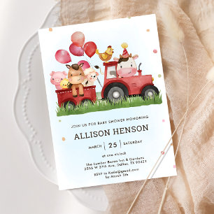 Invitation Cute Farm Animaux Barnyard Baby shower Party