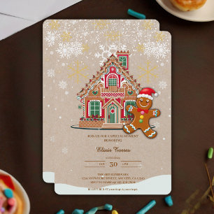 Invitation Cute Festive pain d'épices Baby shower de la maiso