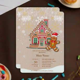 Invitation Cute Festive pain d'épices Baby shower de la maiso