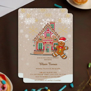 Invitation Cute Festive pain d'épices Baby shower de la maiso