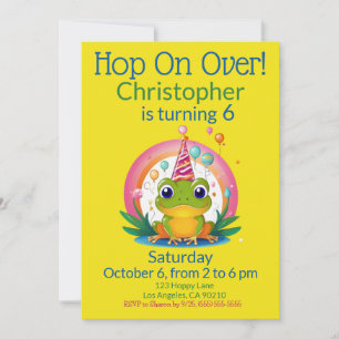 Invitation Cute Frog Anniversaire de enfant