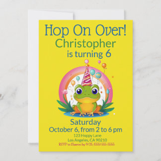 Invitation Cute Frog Anniversaire de enfant