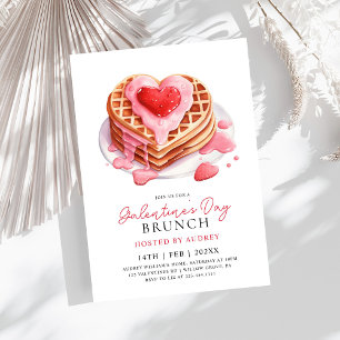 Invitation Cute gaufres Valentines Galentines Brunch