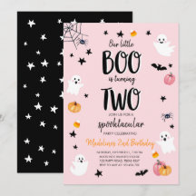 Cute Ghost Halloween 2e Anniversaire Fête Invitati