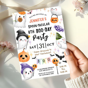 Invitation Cute Ghost Spooktacular Halloween 8ème Anniversair