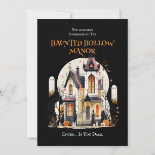 Invitation Cute Ghosts Haunted Hollow Manor Fête d'Halloween