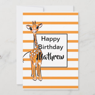 Invitation Cute Giraffe drawing, safari animals