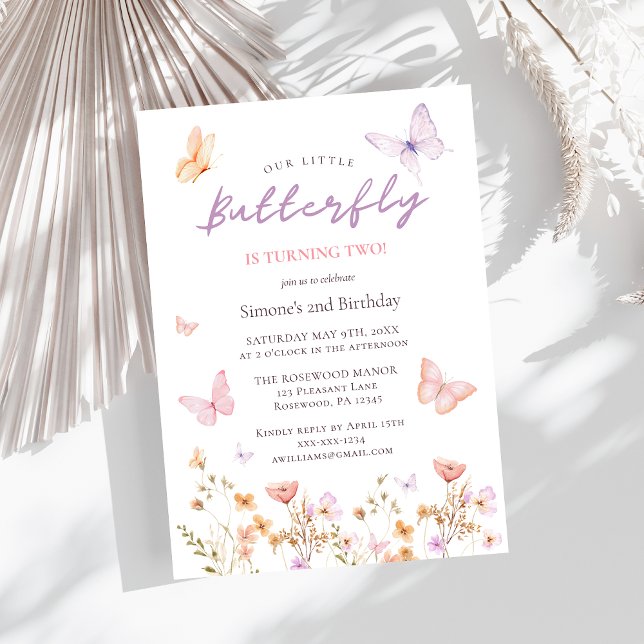 Invitation Cute Girl Pink 2e anniversaire (Créateur téléchargé)