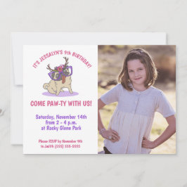 Invitation Cute Girly Boho Floral Carlin Violet Lunettes Anni